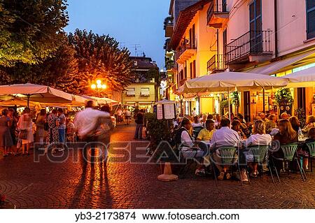 Alfresco Dining, Stresa, Lake Maggiore, Italy. View Large Photo Image Picture - Alfresco Dining, Stresa, Lake Maggiore, Italy.. Fotosearch