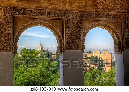 alhambra in granada from palace of generalife. View Large Photo Image Stock Image - alhambra in granada from palace of generalife.. Fotosearch