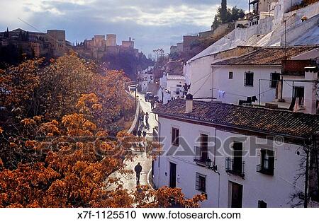 Alhambral as seen from Sacromonte troglodyte quarter Gipsy quarter, Granada, Andalusia, Spain, Europe View Large Photo Image Stock Image - Alhambral as seen from Sacromonte troglodyte quarter Gipsy quarter, Granada, Andalusia, Spain, Europe. Fotosearch
