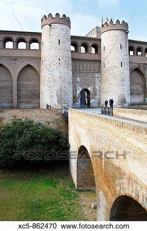 Aljaferia Palace Zaragoza, Aragon, Spain View Large Photo Image Stock Image - Aljaferia Palace Zaragoza, Aragon, Spain. Fotosearch