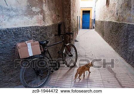 Alleyway in Essaouira medina, Morocco. View Large Photo Image Stock Image - Alleyway in Essaouira medina, Morocco.. Fotosearch