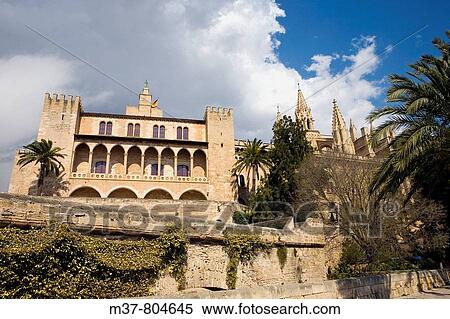 Almudaina Palace, Palma de Mallorca. Majorca, Balearic Islands, Spain View Large Photo Image Stock Photography - Almudaina Palace, Palma de Mallorca. Majorca, Balearic Islands, Spain. Fotosearch