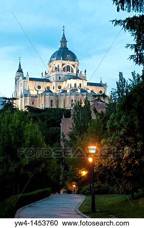 Almudena Cathedral at dusk, Madrid, Spain View Large Photo Image Stock Image - Almudena Cathedral at dusk, Madrid, Spain. Fotosearch