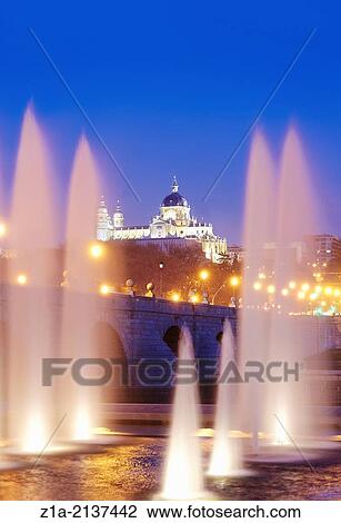 Almudena cathedral seen from Madrid Rio park. Madrid. Spain. View Large Photo Image Stock Image - Almudena cathedral seen from Madrid Rio park. Madrid. Spain.. Fotosearch