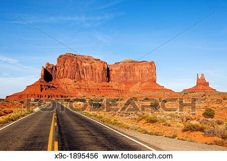 Stock Photograph - Along US-163 in Monument Valley, Arizona, USA. Fotosearch