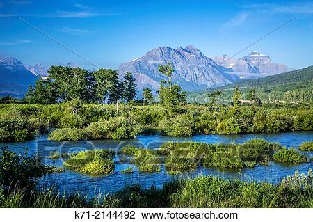 Alpine scenery near St. Mary Lake in Glacier National Park, Montana, USA. View Large Photo Image Stock Image - Alpine scenery near St. Mary Lake in Glacier National Park, Montana, USA.. Fotosearch