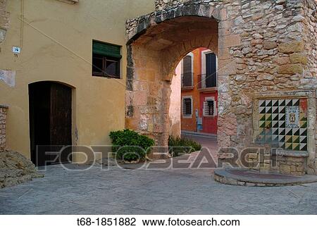 Stock Image - Altafulla Streets, Tarragona, Spain.. Fotosearch