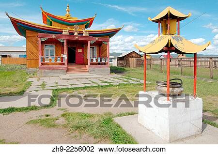 Stock Image - Altar, Ivolginsky Datsan - Buddhist Temple, Buryatia, Russian Federation.. Fotosearch