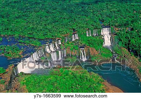 Stock Photo - America, South America, Brazil, Iguazu falls on the border of Argentina and Brazil. Fotosearch