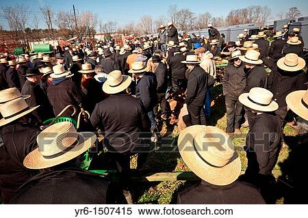 Amish men bid on farm equipment during the Annual Mud Sale to support the Fire Department in Gordonville, PA View Large Photo Image Stock Photography - Amish men bid on farm equipment during the Annual Mud Sale to support the Fire Department in Gordonville, PA. Fotosearch