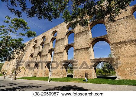 Amoreira aqueduct (16th-17th c. ), national monument, freguesia de Sao Bras e Sao Louren? o, Elvas municipality, Alentejo, Portugal View Large Photo Image Stock Photo - Amoreira aqueduct (16th-17th c. ), national monument, freguesia de Sao Bras e Sao Louren? o, Elvas municipality, Alentejo, Portugal. Fotosearch