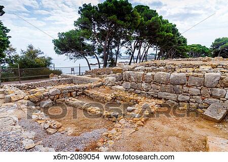 Picture - Ampurias ruins. Costa Brava, Gerona. Catalonia, Spain, Europe.. Fotosearch