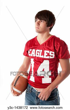 An American Teenage Boy With Football On White Background View Large Photo Image Stock Image - An American Teenage Boy With Football On White Background. Fotosearch