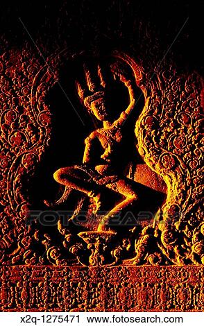 An Apsara, angelic beings carved in the galleries of Angkor Wat, Cambodia View Large Photo Image Stock Image - An Apsara, angelic beings carved in the galleries of Angkor Wat, Cambodia. Fotosearch
