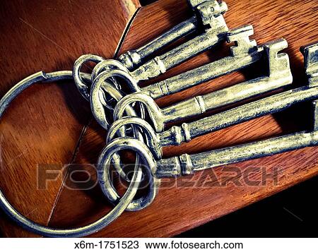 Stock Image - an old bunch of keys. Fotosearch