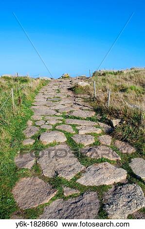 an old granite stone footpath high on the moors in the peak district, derbyshire, england, uk View Large Photo Image Stock Image - an old granite stone footpath high on the moors in the peak district, derbyshire, england, uk. Fotosearch