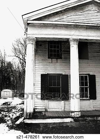 An old weathered colonial home in New England is captured diring the winter. Forlorn and abandoned feeling. View Large Photo Image Stock Image - An old weathered colonial home in New England is captured diring the winter. Forlorn and abandoned feeling.. Fotosearch