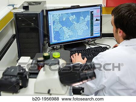 Stock Photo - Analysis of embedded samples. Optical microscopy. Characterization, test and analyze of materials and components. Technological Services to Industry. Tecnalia Research & Innovation, Donostia, San Sebastian, Gipuzkoa, Basque Country, Spain.. Fotosearch