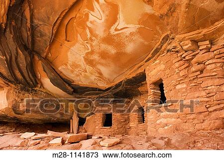 Stock Image - Anasazi ruins, Road Canyon of Grand Gulch Primitive Area, Cedar Mesa Utah. Fotosearch