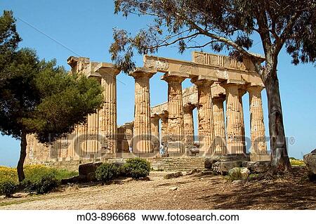 Ancient Greek Temple Selinunte archaeological site Sicily Italy View Large Photo Image Stock Photo - Ancient Greek Temple Selinunte archaeological site Sicily Italy. Fotosearch