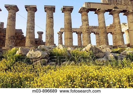 Stock Photo - Ancient Greek Temple Selinunte archaeological site Sicily Italy. Fotosearch