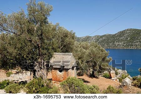 ancient Lycian tombs in Kalekoy Simena, Kekova bay, Turkey, Eurasia View Large Photo Image Stock Image - ancient Lycian tombs in Kalekoy Simena, Kekova bay, Turkey, Eurasia. Fotosearch