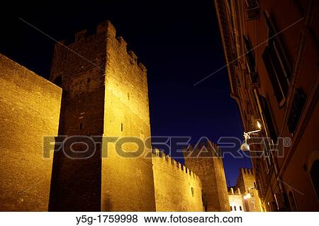 ancient roman porta tiburtina arch wall at night in san lorenzo area, rome, italy View Large Photo Image Stock Photo - ancient roman porta tiburtina arch wall at night in san lorenzo area, rome, italy. Fotosearch