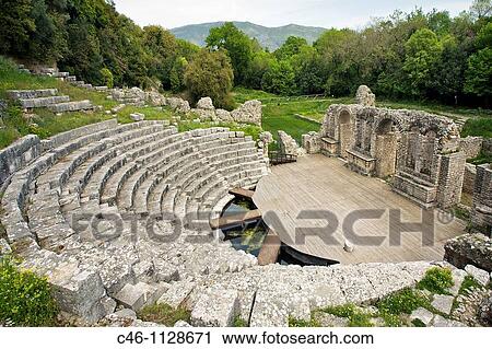 Ancient theatre. 3rd century BC. UNESCO. World Heritage Site. Butrint. Albania. View Large Photo Image Stock Image - Ancient theatre. 3rd century BC. UNESCO. World Heritage Site. Butrint. Albania.. Fotosearch
