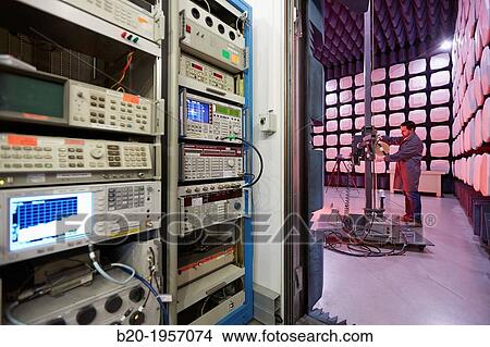 Anechoic chamber. EMC & Telecom Lab. Certification of Low Voltage Electrical & Electronic Products. Technological Services to Industry. Tecnalia Research & innovation, Bizkaia, Basque Country, Spain. View Large Photo Image Picture - Anechoic chamber. EMC & Telecom Lab. Certification of Low Voltage Electrical & Electronic Products. Technological Services to Industry. Tecnalia Research & innovation, Bizkaia, Basque Country, Spain.. Fotosearch