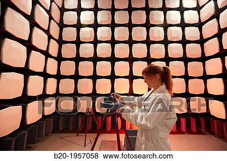 Anechoic chamber. EMC & Telecom Lab. Certification of Low Voltage Electrical & Electronic Products. Technological Services to Industry. Tecnalia Research & innovation, Bizkaia, Basque Country, Spain. View Large Photo Image Stock Photo - Anechoic chamber. EMC & Telecom Lab. Certification of Low Voltage Electrical & Electronic Products. Technological Services to Industry. Tecnalia Research & innovation, Bizkaia, Basque Country, Spain.. Fotosearch
