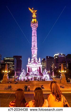 Angel statue, Independence Monument in Avenida de la Reforma, Mexico City, Mexico. View Large Photo Image Stock Photo - Angel statue, Independence Monument in Avenida de la Reforma, Mexico City, Mexico.. Fotosearch