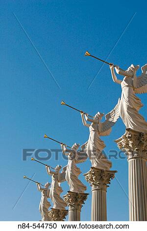 Angel statues with trumpets Caesars Palace Las Vegas USA. View Large Photo Image Stock Image - Angel statues with trumpets Caesars Palace Las Vegas USA.. Fotosearch