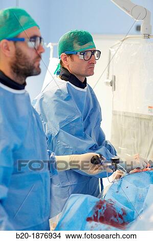 Picture - Angioplasty, Stenting in coronary arteries, Hemodynamic, Operating room, Surgery, Hospital Donostia, San Sebastian, Gipuzkoa, Basque Country, Spain. Fotosearch