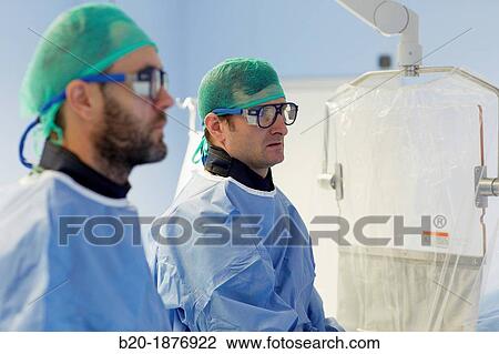 Stock Image - Angioplasty, Stenting in coronary arteries, Hemodynamic, Operating room, Surgery, Hospital Donostia, San Sebastian, Gipuzkoa, Basque Country, Spain. Fotosearch