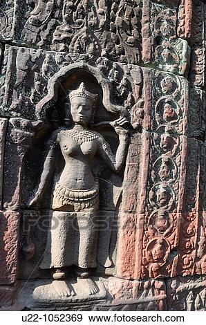 Angkor (Cambodia): carved wall at the Preah Khan View Large Photo Image Stock Photo - Angkor (Cambodia): carved wall at the Preah Khan. Fotosearch