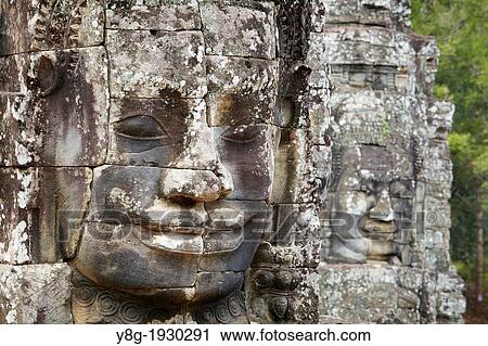 Angkor Temples - stone faces of Bayon Temple towers, Angkor Thom, Cambodia, Asia View Large Photo Image Stock Image - Angkor Temples - stone faces of Bayon Temple towers, Angkor Thom, Cambodia, Asia. Fotosearch