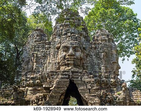 Angkor Thom, located in present day Cambodia, was the last and most enduring capital city of the Khmer empire. View Large Photo Image Stock Photo - Angkor Thom, located in present day Cambodia, was the last and most enduring capital city of the Khmer empire.. Fotosearch