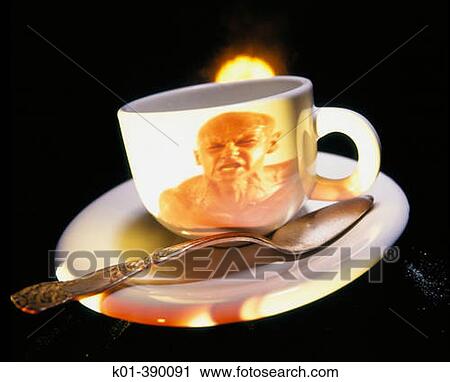 Angry man on the side of a coffee cup. View Large Photo Image Stock Image - Angry man on the side of a coffee cup.. Fotosearch