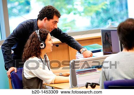 Stock Photo - AnHitz prototype integrates language technology, speech technology and natural language processing, Vicomtech-IK4 Visual Interaction and Communication Technologies Centre, applied research centre for Interactive Computer Graphics and Multimedia. Fotosearch