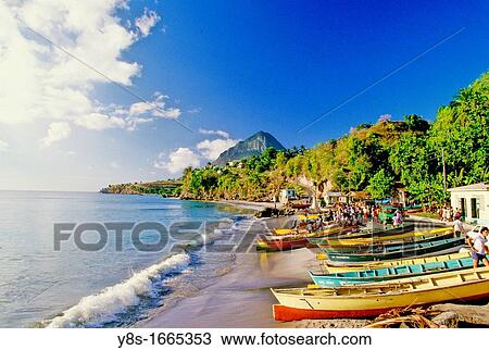 Anse la Raye View Large Photo Image Stock Image - Anse la Raye. Fotosearch