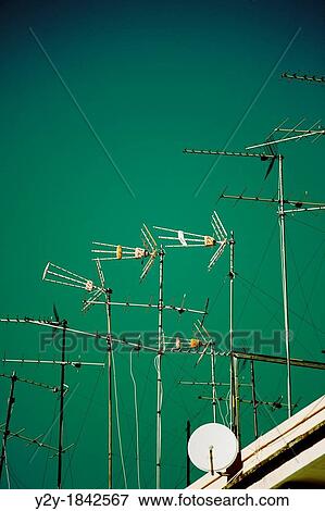 Antennas over the sky View Large Photo Image Stock Photo - Antennas over the sky. Fotosearch