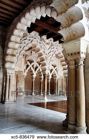 Anteroom of the Lounge of the Throne Palace of La Aljafer? a, Zaragoza, Arag? n, Spain View Large Photo Image Stock Photo - Anteroom of the Lounge of the Throne Palace of La Aljafer? a, Zaragoza, Arag? n, Spain. Fotosearch