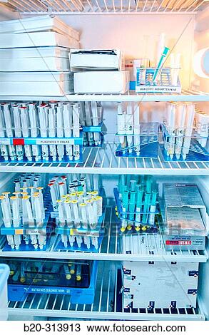 Anti-allergy vaccinations in fridge of hospital View Large Photo Image Stock Image - Anti-allergy vaccinations in fridge of hospital. Fotosearch
