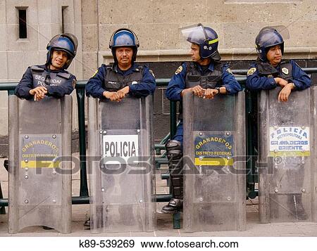 Stock Photo - Anti riot Police. Mexico. Fotosearch
