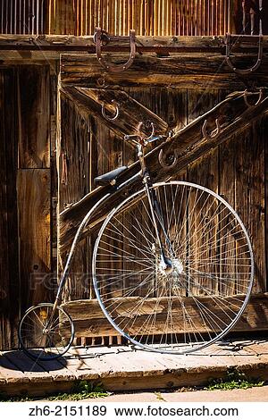 Antique bicycle in historic Old Town Square, Silverton, Colorado USA. View Large Photo Image Stock Photo - Antique bicycle in historic Old Town Square, Silverton, Colorado USA.. Fotosearch