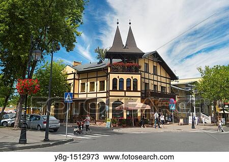 Stock Image - Antique house in Ciechocinek, Poland, Europe. Fotosearch