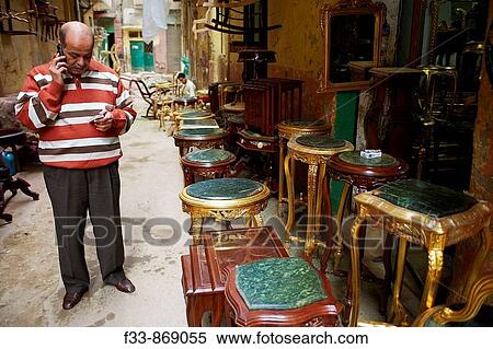 Antiques Market El Attarine Souk Alexandria Egypt Stock