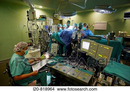 Picture - Aortic valve replacement, cardiac surgery, operation room. Hospital Universitario de Gran Canaria Doctor Negrin, Las Palmas de Gran Canaria. Canary Islands, Spain. Fotosearch