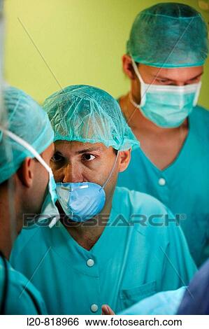 Stock Photograph - Aortic valve replacement, cardiac surgery, operation room. Hospital Universitario de Gran Canaria Doctor Negrin, Las Palmas de Gran Canaria. Canary Islands, Spain. Fotosearch