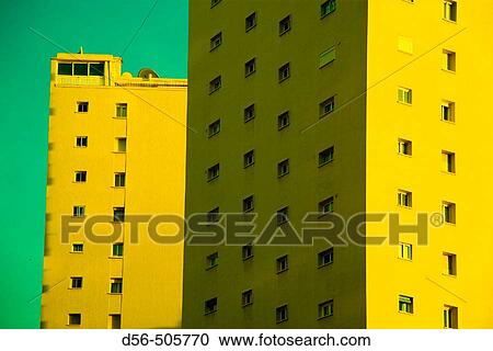 Stock Image - Apartment block. Benidorm, Costa Blanca. Alicante province, Spain. Fotosearch